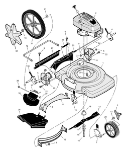 Mower Housing Assembly Diagram and Parts List for 223230X683A 2001 Briggs and Stratton Lawn Mower